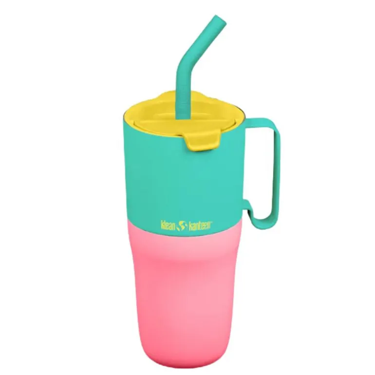 Gobelet isotherme avec paille - Rise Tumbler - Klean Kanteen - Turquoise Kaleidoscope