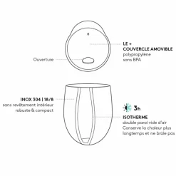 Gobelet isotherme inox Cosy - Gaspajoe - Baleine