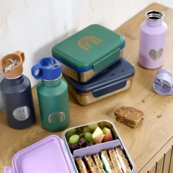 Gourde enfant inox - Lassig - Little Gang - Coeur Mauve