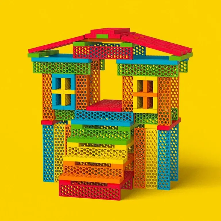Hello Box Rainbow Mix 100 briques - Bioblo