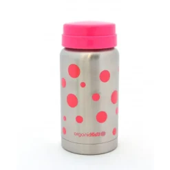 Kit évolutif - Gourde Inox Isotherme Organic Kidz 220mL - Goulot large - Rose