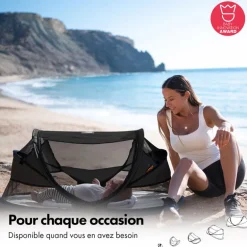 Lit de voyage Deryan - Baby Luxe - Jusqu'à 2,5 ans - Noir