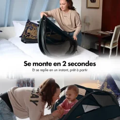Lit de voyage Deryan - Baby Luxe - Jusqu'à 2,5 ans - Noir