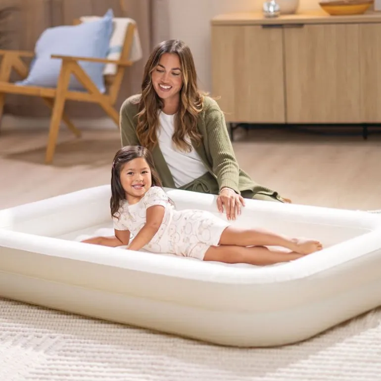 Lit de voyage enfant gonflable - Intex - 3 à 6 ans - Beige Etoilé