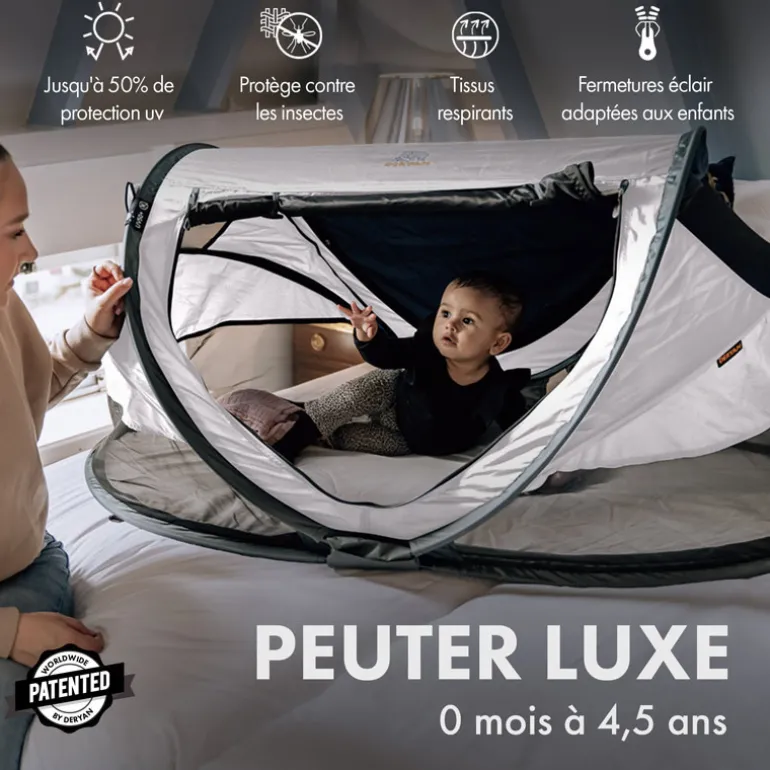 Lit de voyage Peuter Luxe Deryan - Jusqu'à 4,5 ans - Crème