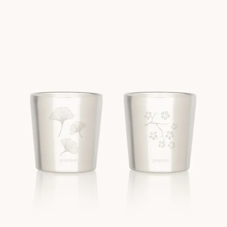 Lot de 2 tasses inox Arty - Gaspajoe - Ginkgo / Cerisier