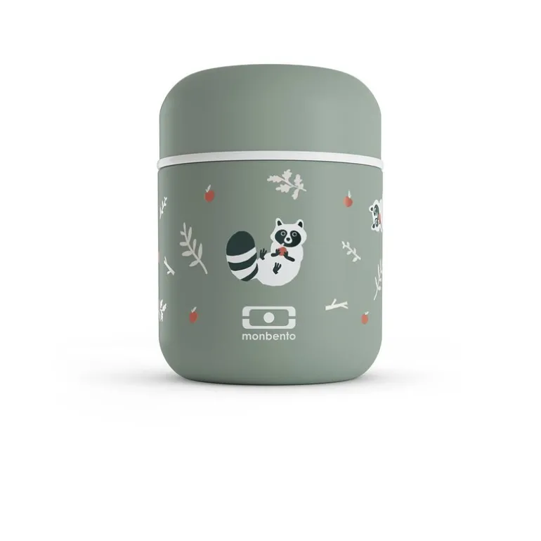 Lunch box isotherme enfant - MB Capsule - Monbento - Vert Raccoon