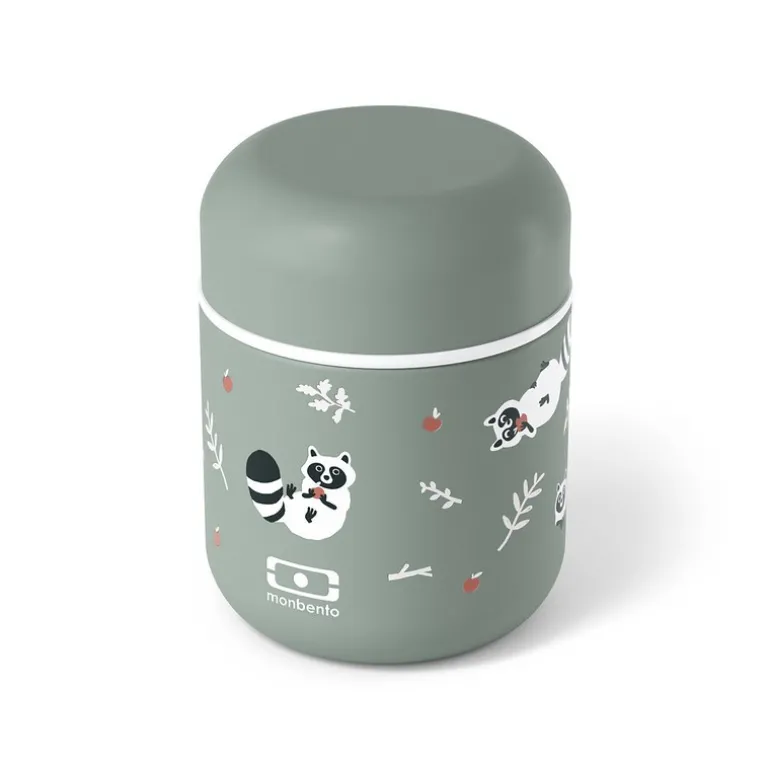 Lunch box isotherme enfant - MB Capsule - Monbento - Vert Raccoon