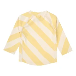 Lycra bébé manches longues - Lassig - Rayures jaune pâle/sel marin