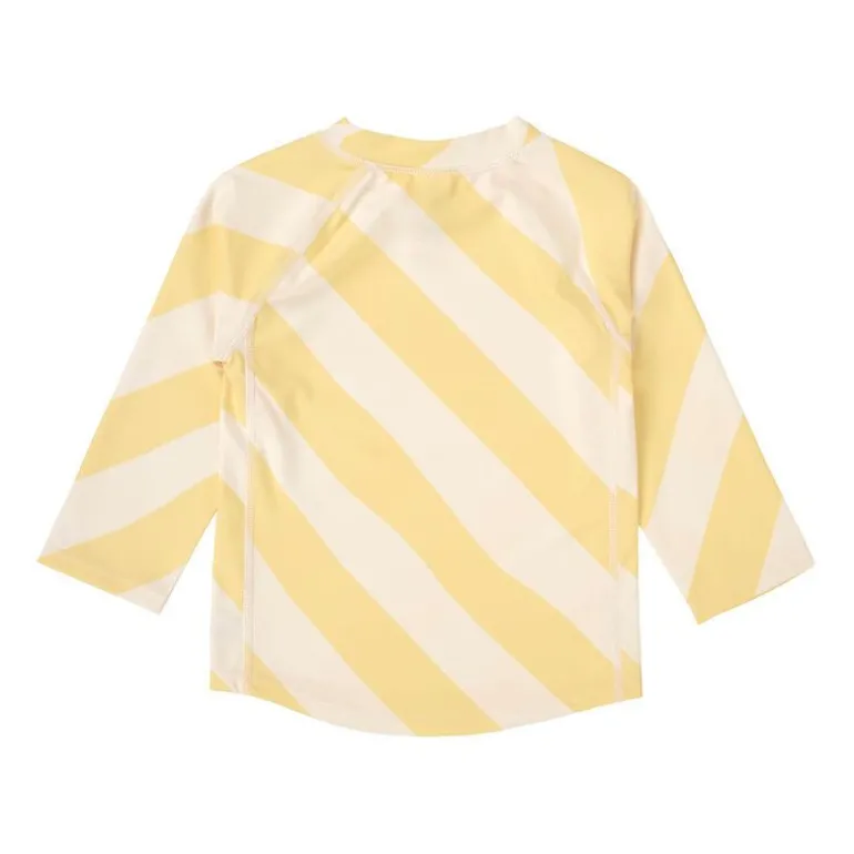 Lycra bébé manches longues - Lassig - Rayures jaune pâle/sel marin