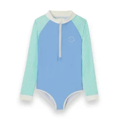 Maillot de bain fille anti-UV - KietLa - Violet Rayures Vertes