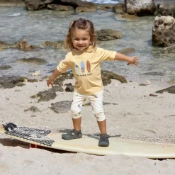 Maillot short et couche intégrée - Lassig - Planches de surf / Sel de mer écru