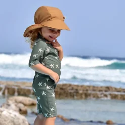 Maillot short et couche intégrée - Lassig - Etoile de mer / olive foncé
