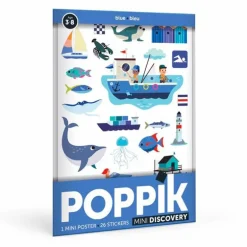 Mini Poster + 26 gommettes - La Mer - Poppik