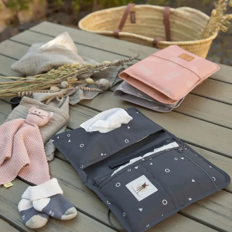 Pochette de change bébé - Lassig - Rayure Rose