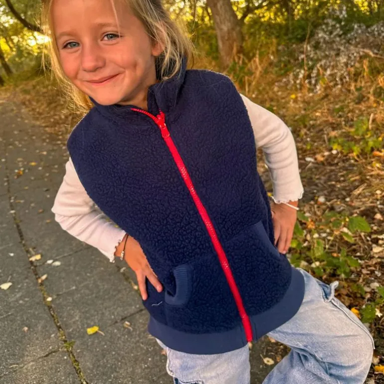 Polaire sans manche enfant - Ducksday - Dark Blue / Red