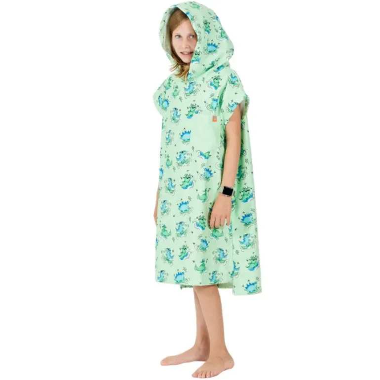 Poncho de plage enfant 4 à 12 ans - After Essentials - Dino Green