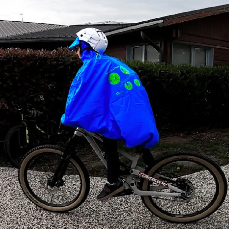 Poncho de pluie enfant Fulap Jr - Spad de Ville - Olive/rouge