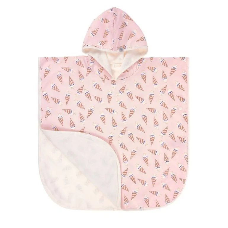 Poncho microfibres bébé - Lassig - Ice Cream/rose pâle