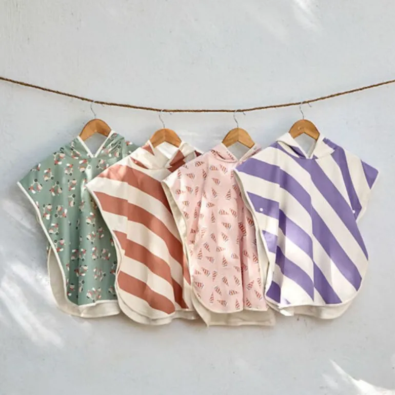 Poncho microfibres bébé - Lassig - Ice Cream/rose pâle