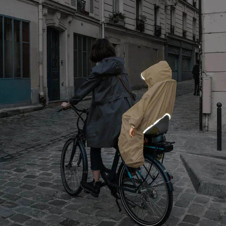Poncho pour siège vélo enfant - Rainette - Vegan - Beige