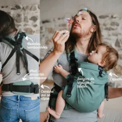 Porte bébé préformé Néo Plus V3 - Néobulle - Eucalyptus