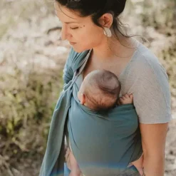 Porte bébé Sling Sergé Brisé - Néobulle - Eucalyptus