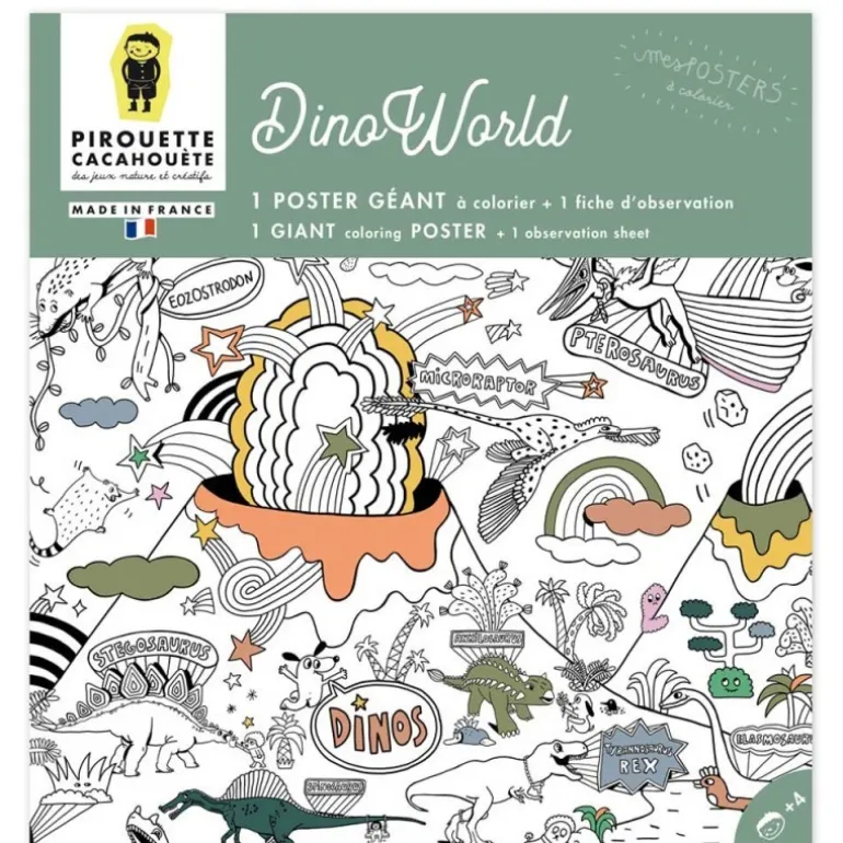 Poster coloriage - Dinoworld - Pirouette Cacahouète