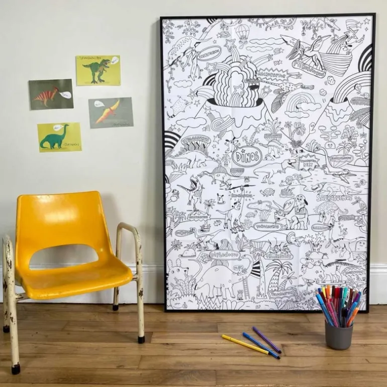 Poster coloriage - Dinoworld - Pirouette Cacahouète