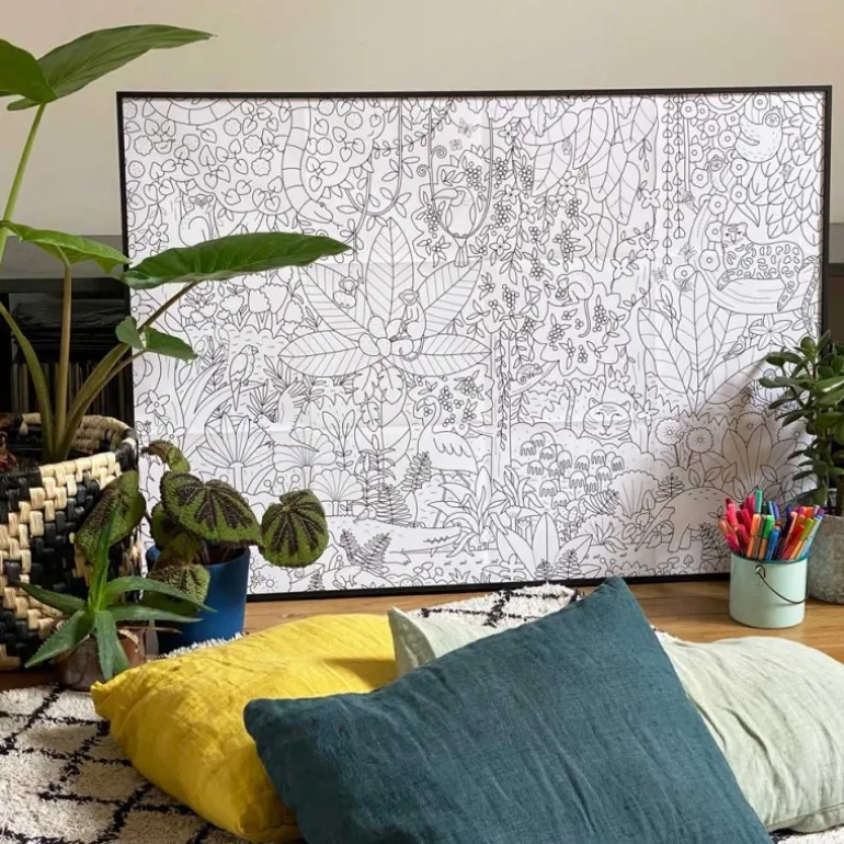 Poster coloriage - Jungle - Pirouette Cacahouète