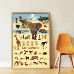 Poster Discovery Poppik et 42 stickers - La Savane