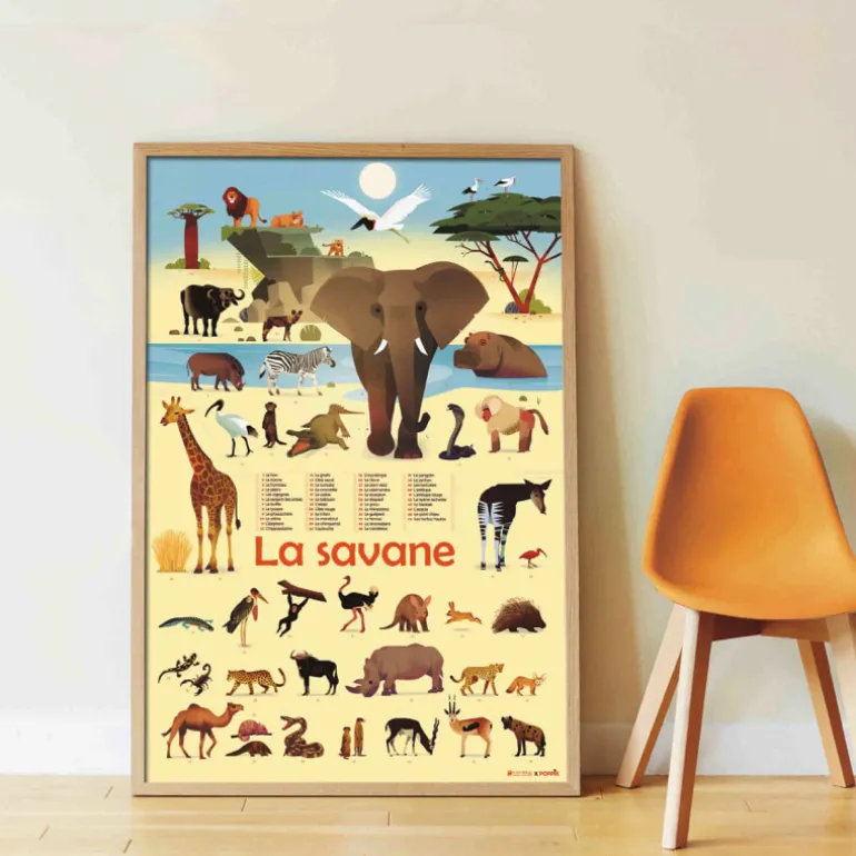 Poster Discovery Poppik et 42 stickers - La Savane