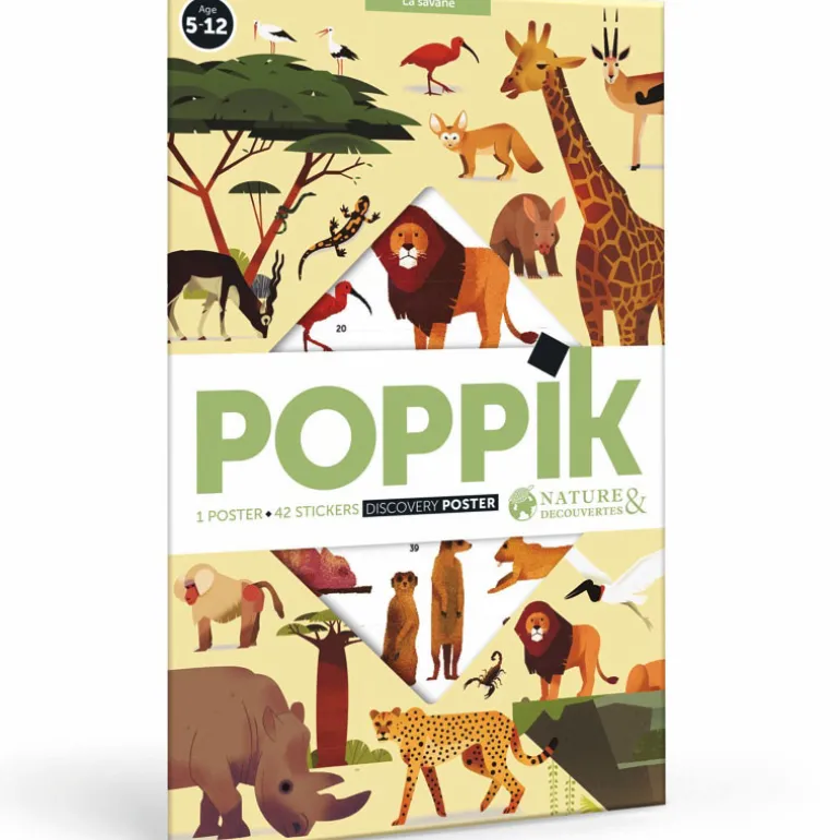 Poster Discovery Poppik et 42 stickers - La Savane