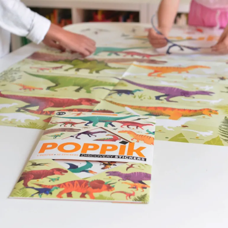Poster Discovery Poppik et 32 stickers - Dinosaures