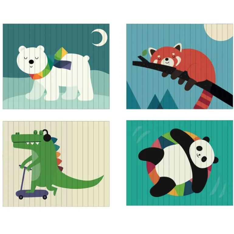 Puzzle 4 dimensions Les animaux - Vilac