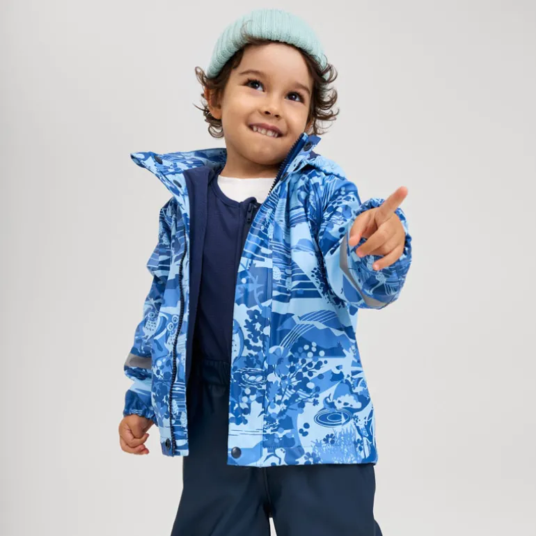 Raincoat Koski - 100% waterproof et doublé polaire - Reima - Denim Blue