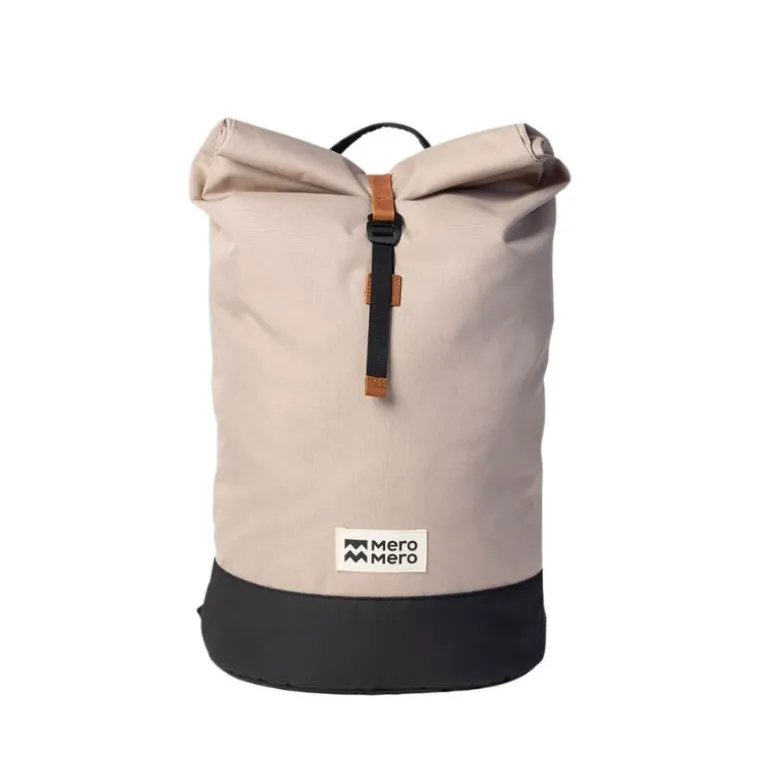 Sac à dos roll-top Wanaka - MeroMero - Sable / Brown Leather