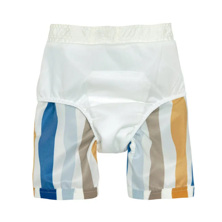 Short de bain enfant anti-UV - Lassig - Vagues bleu / Nature