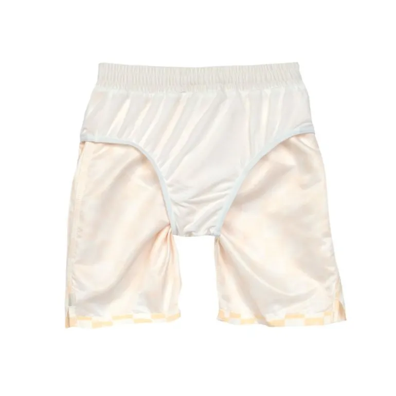 Short de bain enfant - Lassig - Carreaux vanille / écru