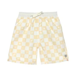 Short de bain enfant - Lassig - Carreaux vanille / écru