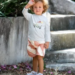 Short de bain enfant - Lassig - Rayures terre/sel marin