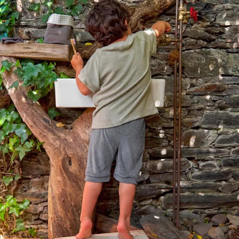 Short éponge bébé en coton bio - Lassig - Anthracite