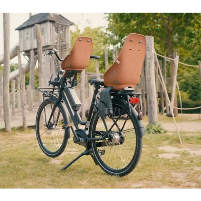 Siège vélo arrière Urban Iki - Fixation cadre - Noir / Marron