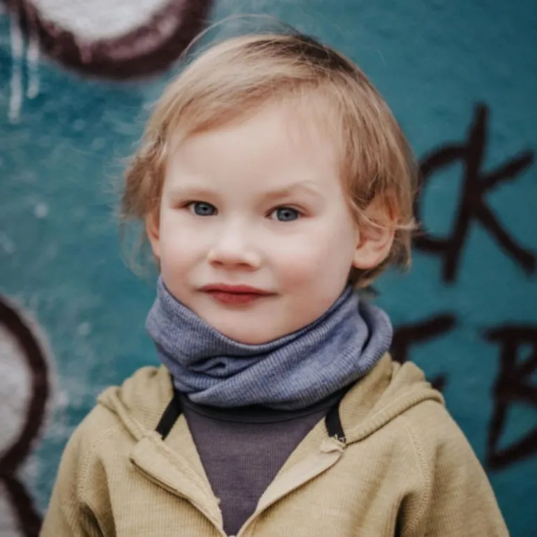 Snood enfant en laine mérinos - ManyMonths - Driftwood Taupe