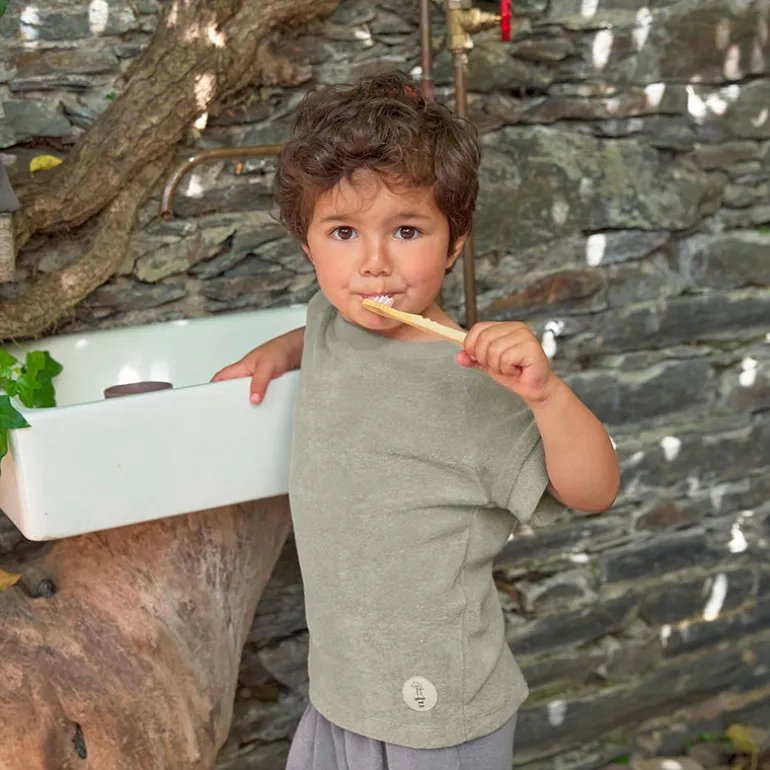 Tee-shirt éponge bébé en coton bio - Lassig - Olive