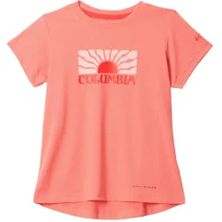 Tee shirt respirant enfant Tech Trail - Columbia - Hot coral