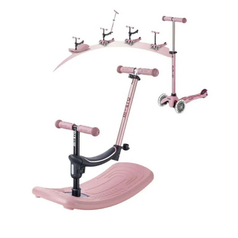 Trottinette Mini Micro Deluxe Rock & Go LED - Micro - Rose poudré