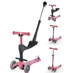 Trottinette évolutive Mini 3 en 1 Deluxe+ - Micro - Rose