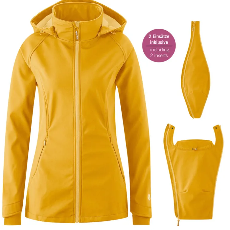 Veste de portage softshell Mamalila - Moutarde