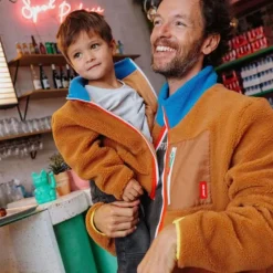 Veste polaire enfant sherpa - Hello Hossy - Blue Camel